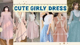 Cute Korean style dresses | Cute girly dresses |Modest wear winter collection 😍 💖