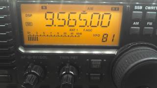 Radio Marti, 9565 kHz, 21:08 UTC, weak, jammed.