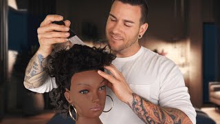 ASMR | Bantu Knot Take Down \u0026 Hairstyle