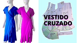 VESTIDO CRUZADO ✅ y Sofisticado con Boleros: ¡Descubre Cómo Hacer el trazo, paso a paso!