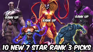 10 New 7 Star Rank 3 Champions - BIGGEST 7 STAR RANK UP YET - Marvel Contest of Champions