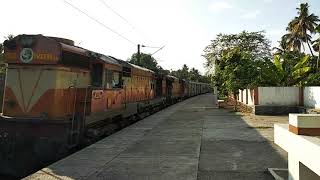 Thiruvananthapuram - Shoranur CBC Venad Express near Angamaly with ALCO ERS WDM 3A Twins