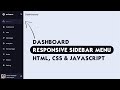 Responsive Side Navigation Bar in HTML CSS And JavaScript | Dashboard Sidebar Menu