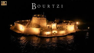 Night Fly over water fortress Bourtzi 4K 🇬🇷 | Μπουρτζι, Ναυπλιο 4Κ | Dji Mini 3 Pro drone #fyp