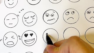 Easy to draw face emotions emoticons skype yahoo facebook zalo