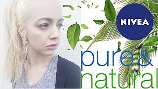 NIVEA PURE \u0026 NATURAL FACE CARE REVIEW! FACIAL WIPES TONER CLEANSER DAY \u0026 NIGHT CREAM #SKINCARE