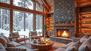 Cozy Winter Living Room ❄ Relax In A Livingroom With Gentle Piano 🎶 Crackling Fireplace🔥