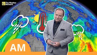 Rainy Fall Day's Ahead, Heat On The Prairies | #WeatherAM