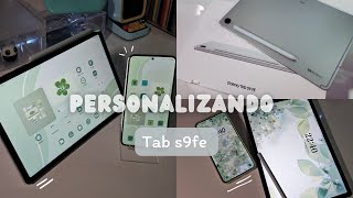 Personalizando e organizando meu tablet Tab S9fe Mint 💚 aesthetic