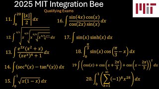 2025 MIT Integration Bee, Qualifying Exams, Problem 11 - 20.