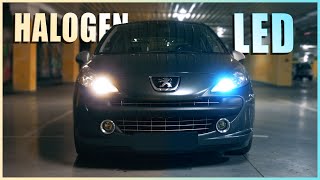 Peugeot 207 - Cheap LED vs Halogen Headlight bulbs