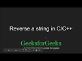 Reverse a string in C/C++ | GeeksforGeeks