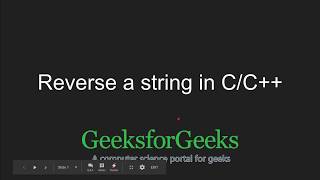 Reverse a string in C/C++ | GeeksforGeeks