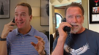 Peyton Manning Welcomes Arnold Schwarzenegger to the ManningCast