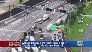 Crash Between Tractor-Trailers Closes Lanes In Fort McHenry Tunnel