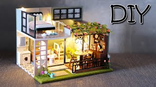 DIY Miniature Dollhouse Kit || Half Of Garden- Duplex Apartment - Relaxing Satisfying Video