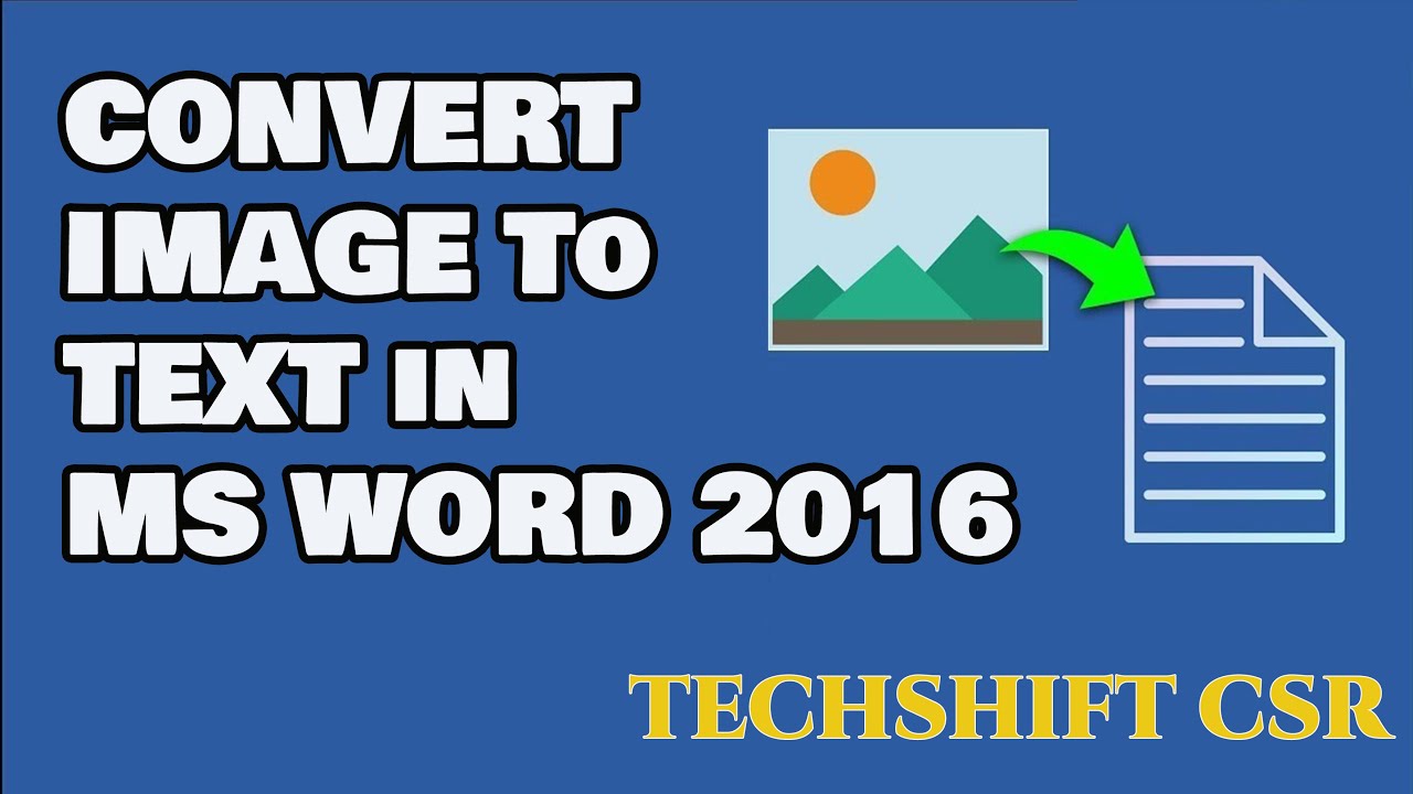 How To Convert Image To TEXT Using MS Word | Image To Text - YouTube
