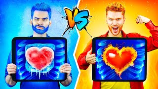 Hot vs Cold Challenge / Boy on Fire vs Icy Boy
