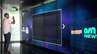 The world's largest interactive Kinect video wall - gesture based navigation demo