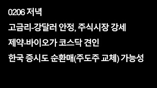 0206 고금리-강달러 안정, 주식시장 강세 지속 / 제약-바이오가 코스닥 견인 / 한국 증시도 순환매(주도주 교체) 가능성 보임