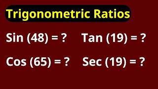 How to find sine cosine tangent of angle - Basic Ratios Trigonometry - Using calculator