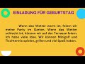 A1 A2 B1 Deutsch Almanca Schreiben Brief und E-Mail 9 (Einladung für Geburtstag)