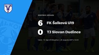 Zostrih zápasu FK Šalková U19 - TJ Slovan Dudince, 29.8.2017 o 14:00