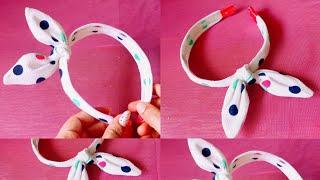 കുട്ടികള്‍ക്കുള്ള ഹെയർബാന്റ് ഉണ്ടാക്കാം/How to make hairband for kids/rabbit ear headband /Malayalam