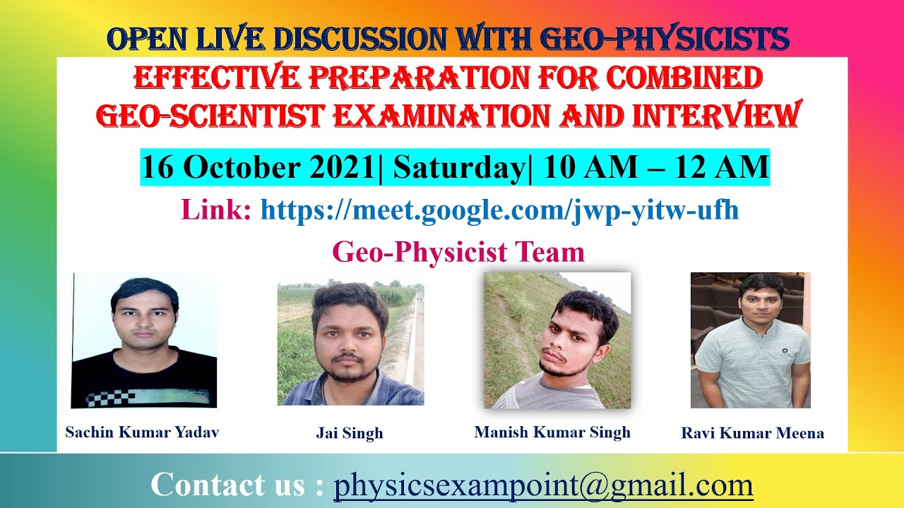 Open Live Discussion With Geo Physicist Team| Combined Geoscientist ...