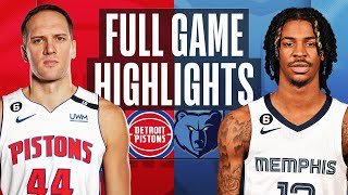 PISTONS at GRIZZLIES | NBA FULL GAME HIGHLIGHTS | December 9, 2022