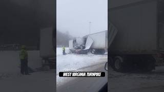 Two semi-trucks crash on the West Virginia Turnpike during heavy snow