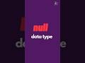 null type | primitive data types in JavaScript part 4 | JavaScript Tutorial in 1 minutes #28