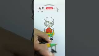 How to Paint Robin DC Coloring Page | #shorts #shortvideo #coloring #painting #paintingvideoforkids