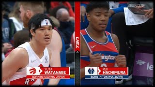 Yuta Watanabe x Rui Hachimura BOTH Check into the Game | RAPTORS vs WIZARDS | Jan 21, 2022