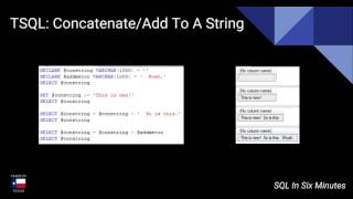 TSQL: How To Concatenate A String