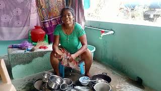 Tumpa vlog _ No Bra _ Hot Desi girl vessels washing by santhalakshmi #tumpavlog#desivlog#dailyvlog