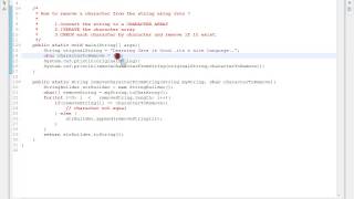 HOW TO REMOVE A CHARACTER FROM THE STRING USING JAVA