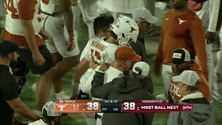 Arch Manning helped off the field in OT after apparent injury vs. Mississippi State | ESPN CFB