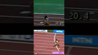 Shericka Jackson vs Flo Jo! SIDE by SIDE!   (Watch to end to see how close she got!)       #shorts