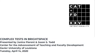 Complex Tests in Brightspace