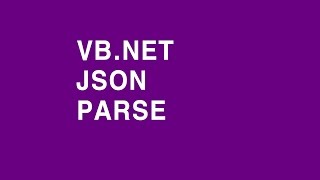 vb.net json parse coding practice