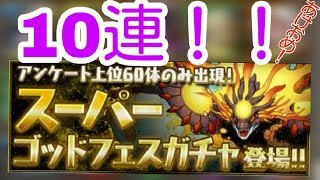 【パズドラ】あけおめ！スーパーゴッドフェスガチャ10連やってみたー！