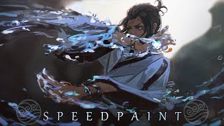 Speedpaint Waterbending Digital Painting Studying Kan Liu