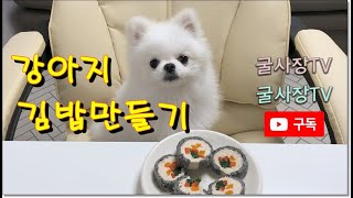 강아지수제간식ㅣ강아지김밥만들기ㅣ강아지먹방