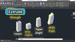 extrude command in autocad | how to use Extrude command | Extrude command