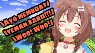 Hololive [Sub Indo] Korone bikin temen baru (Minecraft)