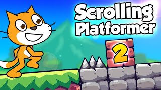 Scratch Tutorial - How To Make A SCROLLING PLATFORMER - Part 2 - Gravity