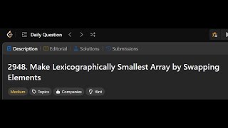 2948. Make Lexicographically Smallest Array by Swapping Elements | Leetcode solution #python3
