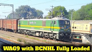 BCNHL Freight Train with WAG9 Locomotive Skip ColonelGanj Station || WAG9 Locomotive Power