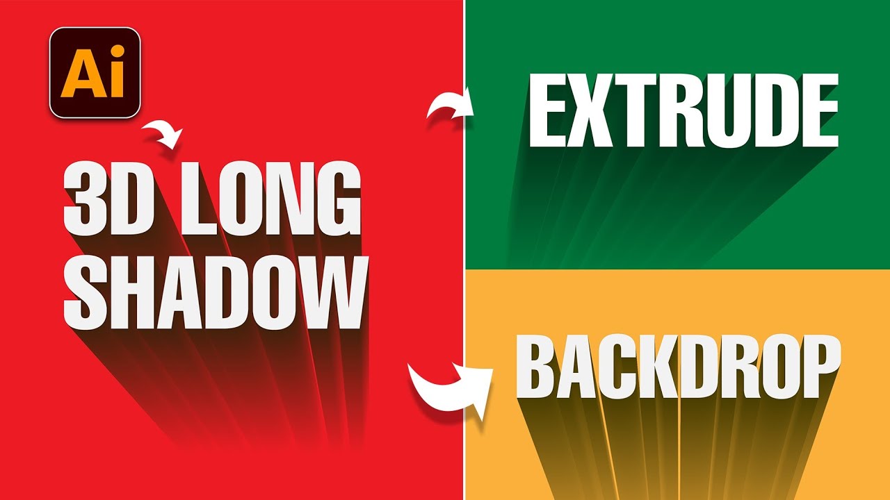 Adobe Illustrator Tutorial How To Create Extreme Long Shadows 3d Text